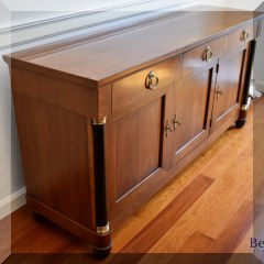F11. Baker Furniture Cherry wood neoclassical sideboard. 32”h x 66”w x 19”d - $1400 